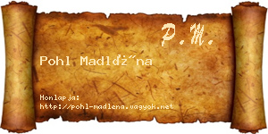 Pohl Madléna névjegykártya